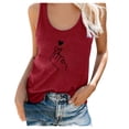 thumbnail image 2 of Boovnll Débardeurs pour Femmes, T-Shirt Sans Manches Décontracté à Col Rond Imprimé d'Été pour Femmes, Débardeur pour Femmes, Débardeurs, Débardeurs pour Femmes, 2 of 4
