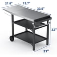 thumbnail image 2 of BBQ Trolley Food Prep Table Stainless Steel, Flattop Worktable with Side Table, Two-Layer Steel Basket and Utensil Holder, 2 of 8