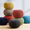 thumbnail image 3 of GDF Studio Poona Indoor Bohemian Handcrafted Modern Cotton Pouf, Aqua, 3 of 7