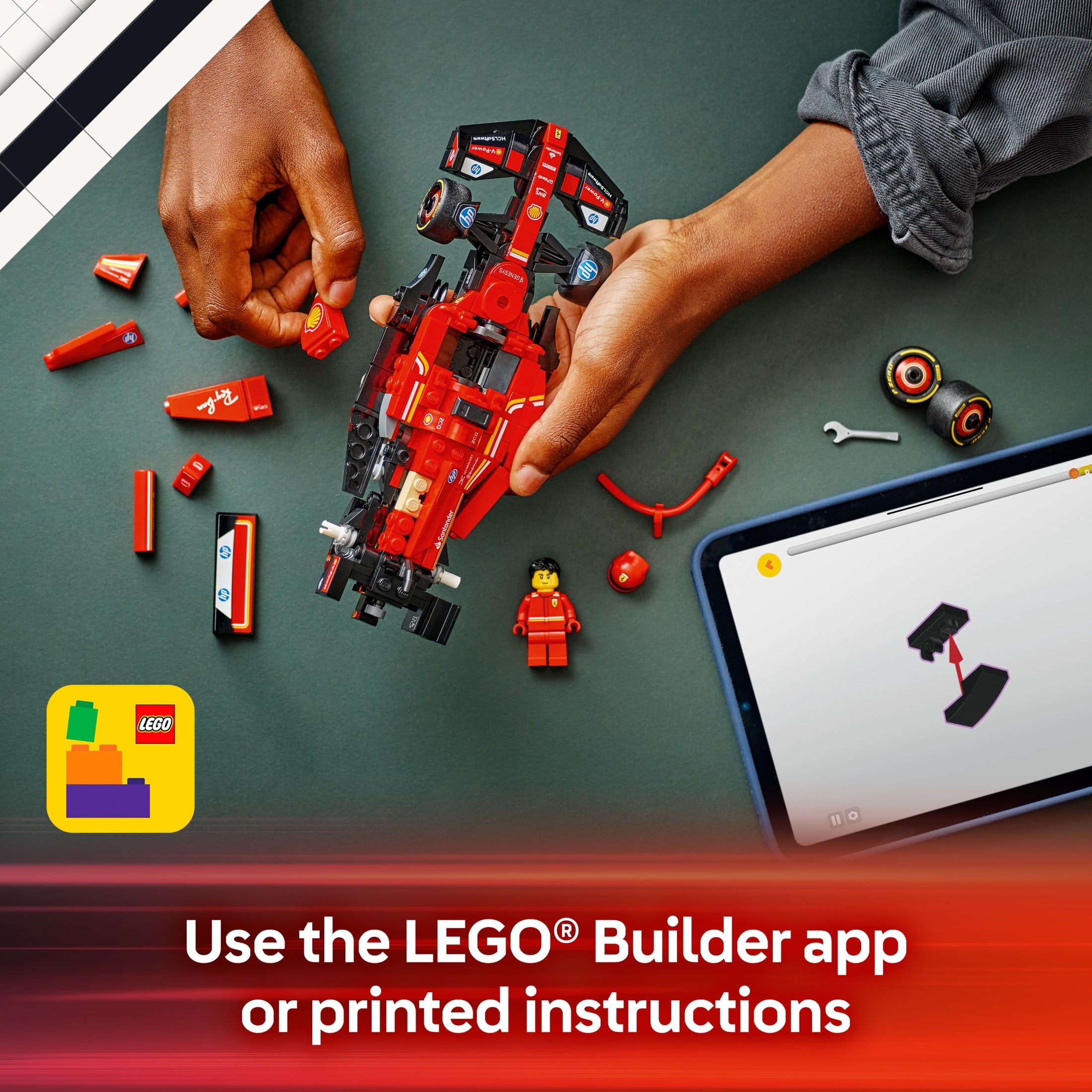 LEGO Speed Champions Ferrari SF-24 Coche de Carreras F1 de Juguete - Set de Construcción para Niños, Niñas y Niñas, Mayores de 10 Años - Regalo para Cumpleaños - Kit de Modelo de Coche Ferrari F1 para Exhibir o Jugar - 77242 7