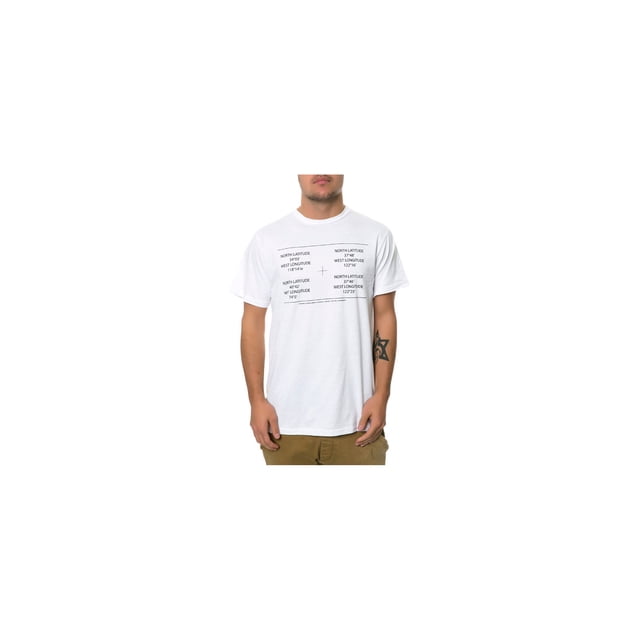 Fourstar Clothing - Camiseta gráfica para hombre, diseño de coordenadas de Fourstar, color blanco, pequeño