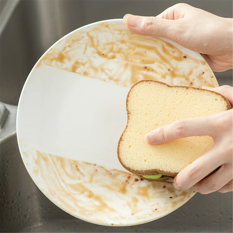 Kitchen Dish Sponge Cute Sandwich Shape Kitchen Scrubber