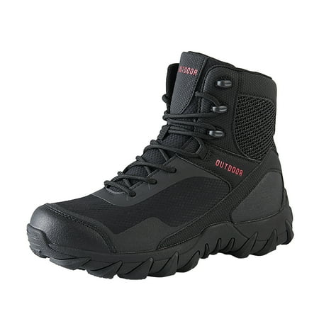 

fvwitlyh Sneakers for Mens Mid Calf Boots Size 11 Fashion Men Outdoor Mountaineering Casual Sport Shoes Lace Up Women Rubber Boots Mid Calf Mens Sneakers