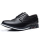 thumbnail image 2 of Zapatos Cuero para Hombres Suela Suave Zapatos Casuales Cuero Suave Zapatos Hombre Formal Negocios Británicos Negros Otoño (33166# 45), 2 of 9
