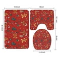 thumbnail image 3 of Red Christmas Gingerbread Man Pattern Bathroom Rugs Sets 3 Piece,Toilet Cover Set,Absorbent Non Slip Bathroom Mats Sets with U-Shaped Contour Rug Toilet Rug Set, 3 of 5