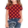 thumbnail image 1 of hengsof T-Shirt Décontracté à Manches Courtes à Pois pour Fille, Col Rond, Mode Été, Doux et Confortable, Basique Quotidien, Âges 3-14 Ans, 1 of 5