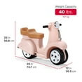thumbnail image 5 of Step2 Ride Along Rose Pink Scooter Plastic Toddler Foot-to-Floor Riding Toy for Ages 18M-4Y, 5 of 10