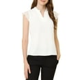 thumbnail image 1 of INSPIRAR CHIC Blusa básica sin mangas de cuello en V para mujer M Blanca, 1 of 8