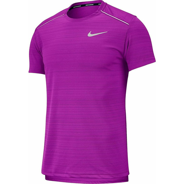 hermosa Alojamiento Auckland Nike Dry Men's Dri-Fit Miler Short Sleeve Vivid Purple Running Shirt Size  XL - Walmart.com