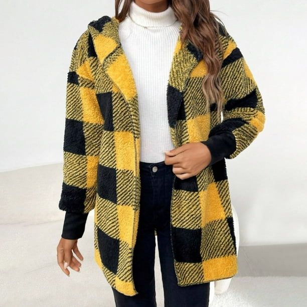 Camisas de franela a cuadros Augper para mujer, chaqueta informal de manga larga con botones, blusas estilo boyfriend de otoño con bolsillos