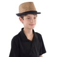 thumbnail image 1 of Dress Up America 956 Chevron Fedora Hat, Brown, 1 of 2