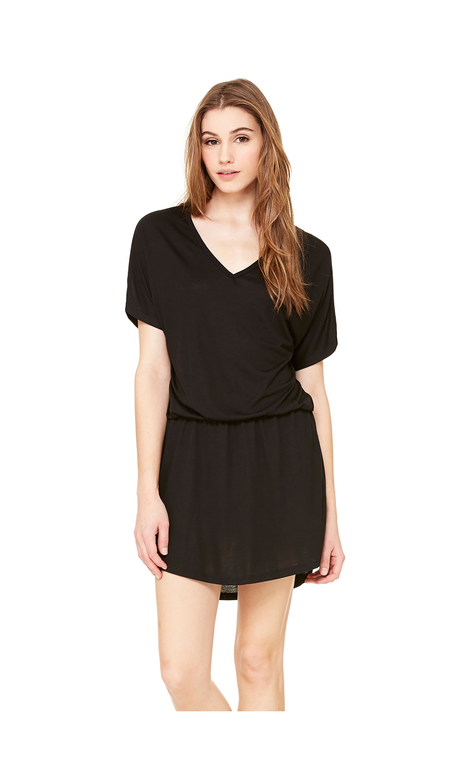 Flowy Drapey Fit V-Neck Dress 