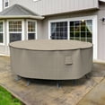thumbnail image 3 of Budge XL Tan Tweed Round Patio Table and Chair Cover, English Garden, 3 of 8