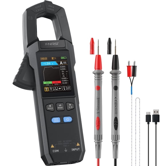 Pinza amperimétrica FNIRSI DMC-100 Digital 600A TRMS 9999 recuentos