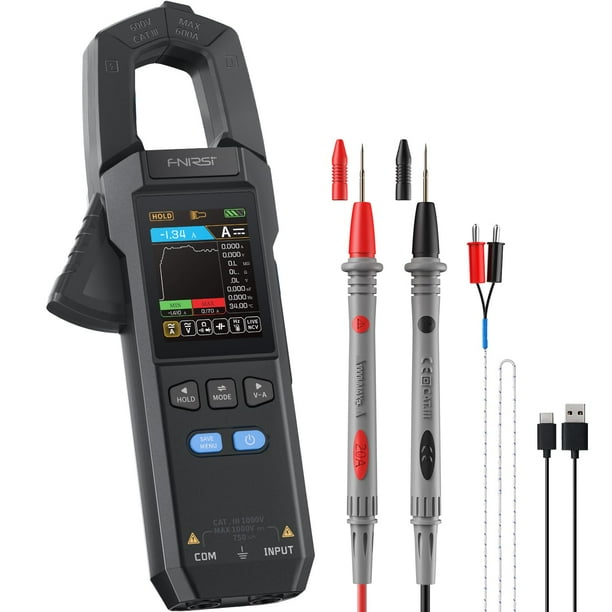 Pinza amperimétrica FNIRSI DMC-100 Digital 600A TRMS 9999 recuentos
