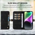 thumbnail image 4 of For Samsung A50 flip phone case, premium skin texture leather, retro button closure wallet phone case flip stand, with 4 card slots phone case, 4 of 6