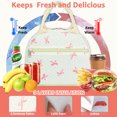 thumbnail image 4 of Lunch Bag for Women Men - Cute Corduroy Insulated Tote Box, Large Capacity Reusable Cooler Bag for Work, Picnic, Travel,Pink Butterfly, 4 of 9