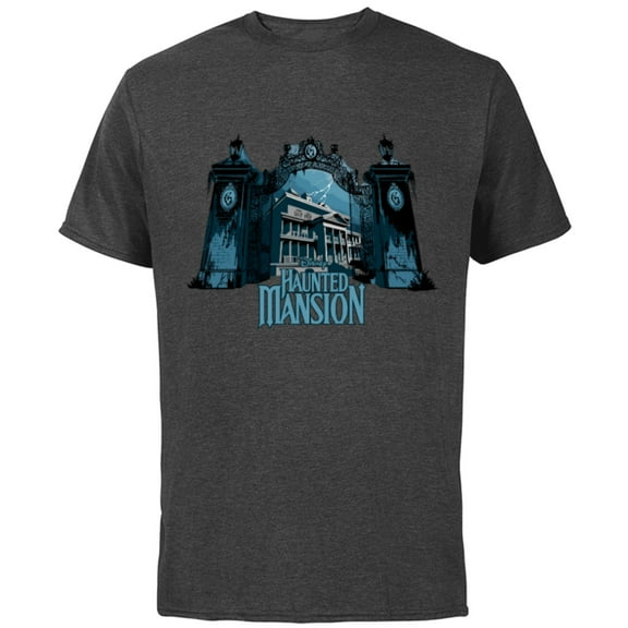 Disney Haunted Mansion Movie Gracey Manor Gates - Short Sleeve Cotton T-Shirt for Adults - Customized-Charcoal