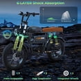 thumbnail image 4 of T73 Max Electric Bike for Adults, 48V 36Ah Large Battery, 750W Powerful Motor 20MPH, 20"×4" Fat Tire E-Mountain Bike Off-Road,Electric Bicycle UL2849, 4 of 9