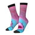 thumbnail image 1 of Balery Pink Shark Pool Fantasy Calcetas Largas con Estampado para Hombre y Mujer – Suaves y Transpirables, Talla Única (US 5-11), 1 of 6