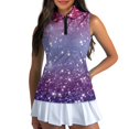 thumbnail image 3 of HUIACONG Sleeveless Golf Shirt with Sparkle Ombre Design, Women's Tennis Shirt for Athletic Casual Activity and Outdoor Golf Games, 3 of 7