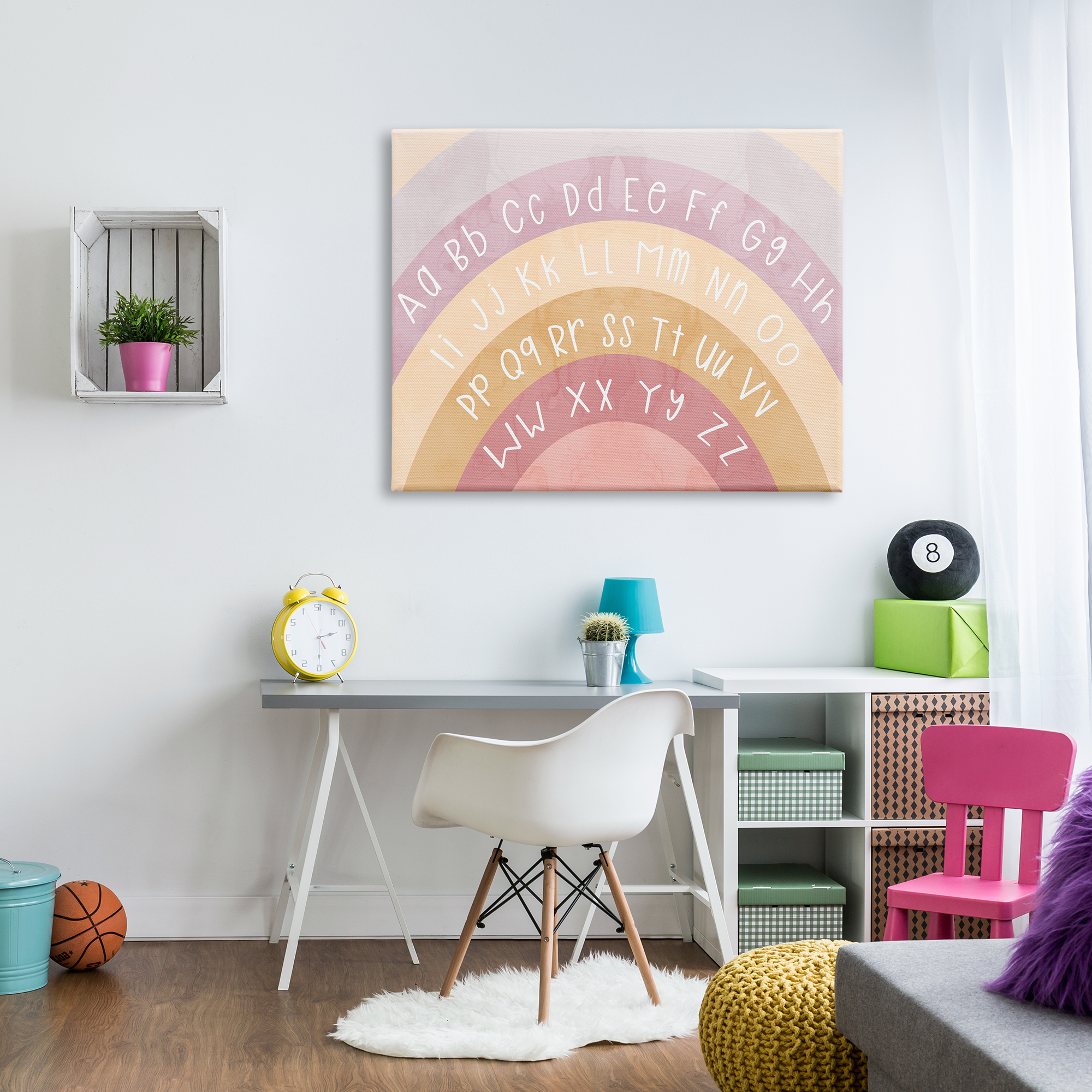 Stupell Industries Alphabet on Muted Arches Landscape Painting Gallery Wrapped Canvas Art Print Wall Art, 48 x 36