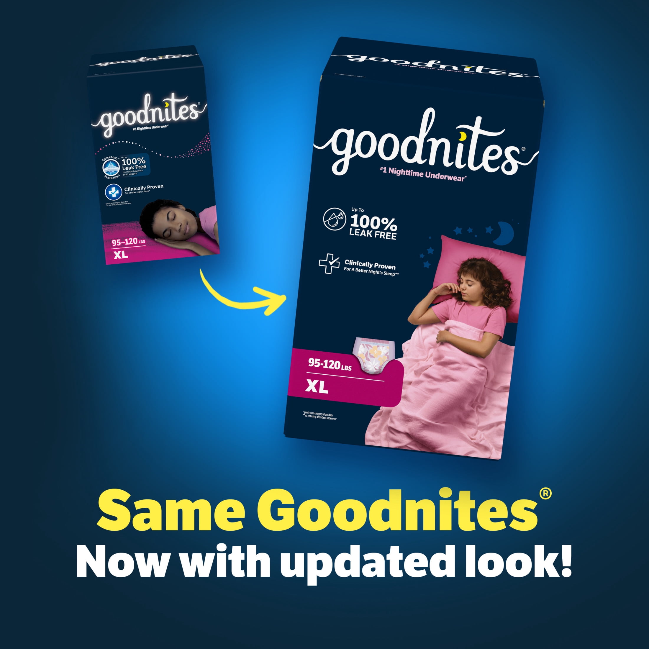 Goodnites Girls Nighttime Bedwetting Underwear, XL (95-120 lbs), 28 Count (Select for More)
