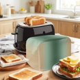 thumbnail image 3 of Sage Green Khaki Ombre Toaster Cover 2 Slice, Modern Abstract Art Gradient Dustproof Bakeware Oven Protector with Top Hook, Waterproof Small Kitchen Appliance Toasters Dust Cover, 11"x6"x8", 3 of 9