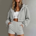 thumbnail image 2 of yillto Women's Zip up Hoodies Coat Casual Long Sleeve Hooded Cropped Drawstring Sweatshirts with Pockets, 2 of 7