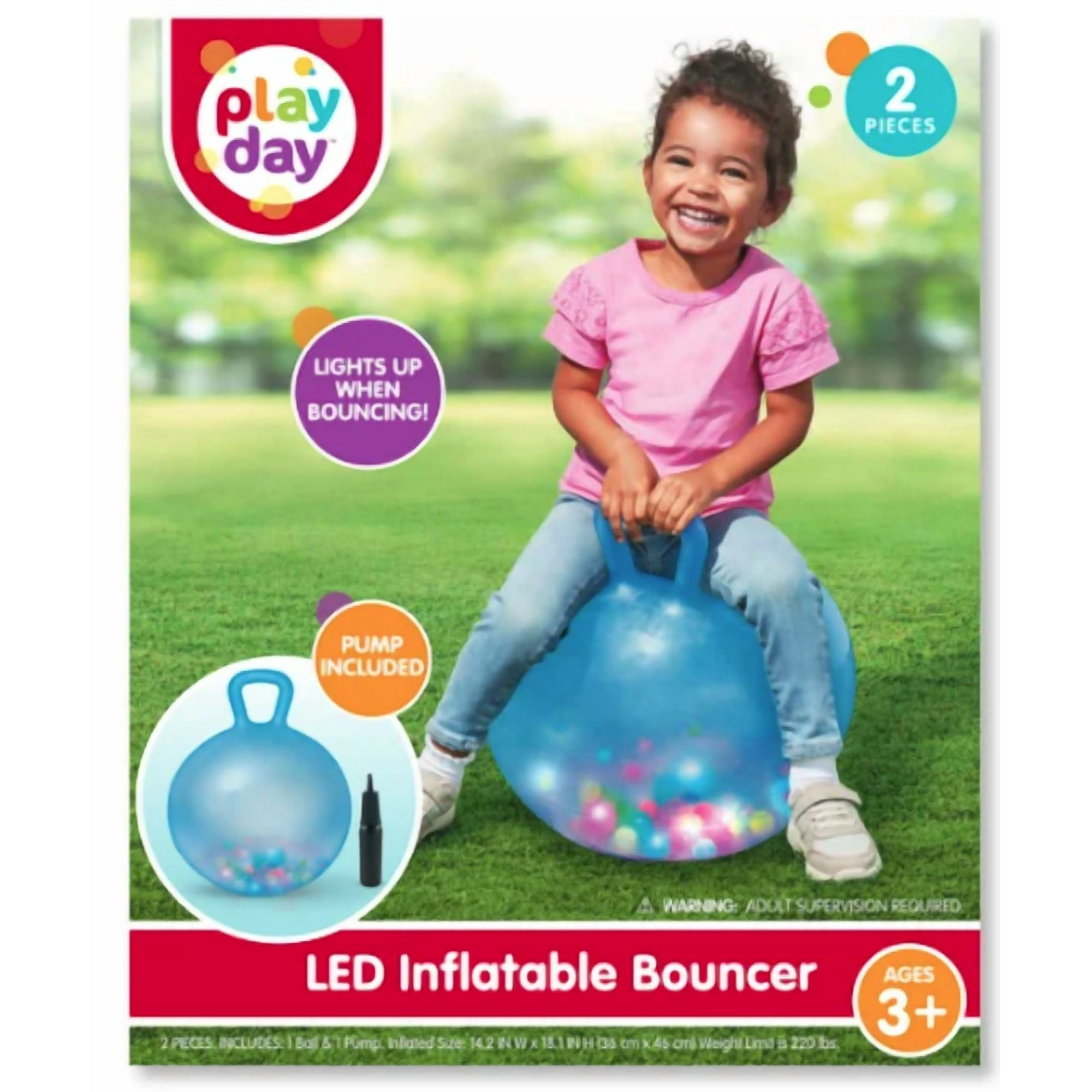 Play Day LED Bouncer Hopper, Blue, Ages 3-12