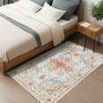 thumbnail image 3 of ARJINCUTE High Traffic Boho Area Rugs Front Door Entrance Doormat 3'x5', Low Pile Non Slips Machine Washable, Orange-Red, 3 of 7