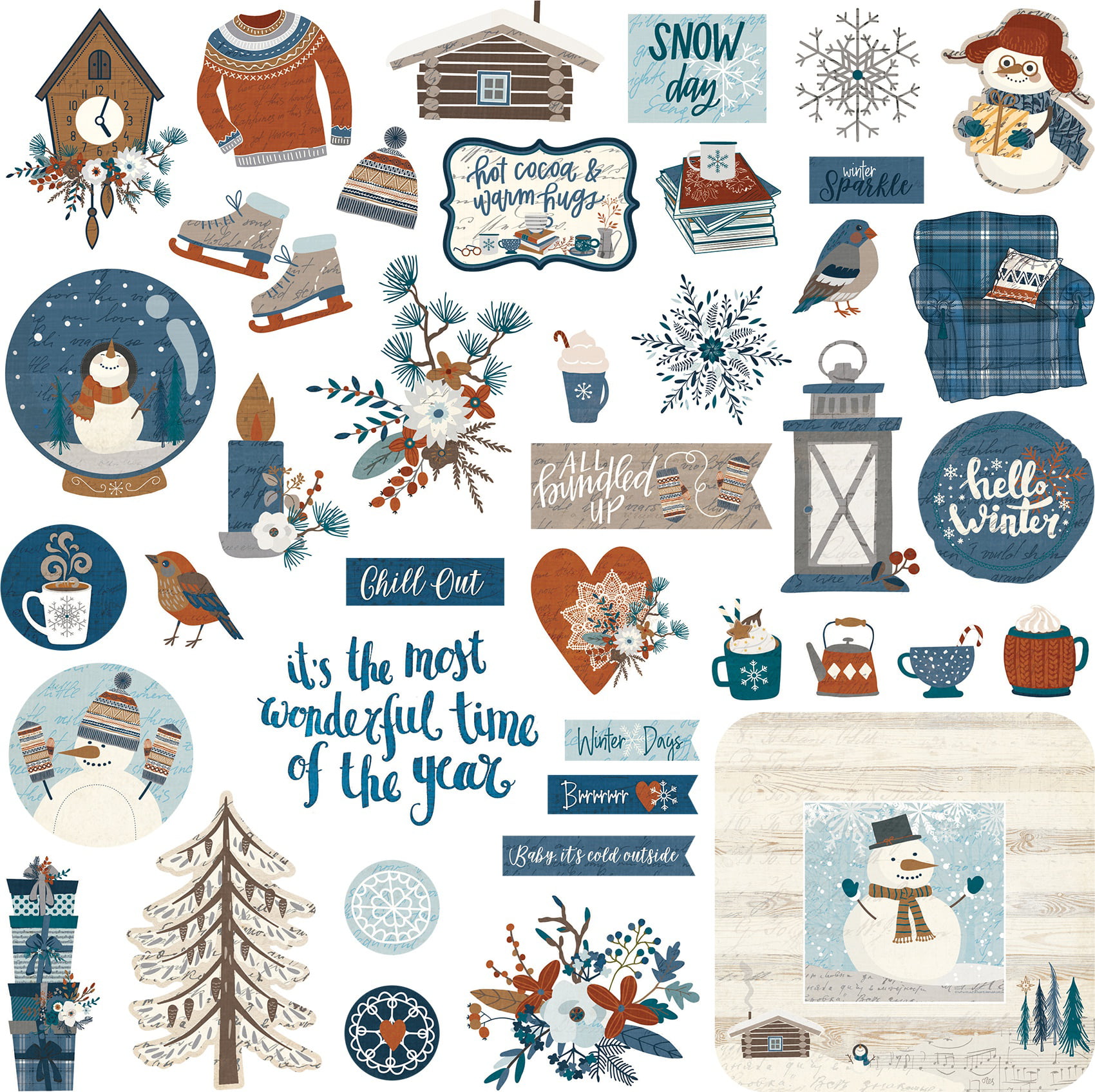 For The Love Of Winter Stickers 12X12-Elements
