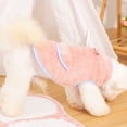 thumbnail image 5 of Reversible Plush Dog Clothes Pullover 2-legged Comfortable to Wear with Traction Ring Soft Warm Pet Winter Clothes-Pink,M, 5 of 8