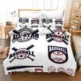 thumbnail image 1 of 3D White Baseball Quilt Cover Set Bedding Set Pillowcases 11, 1 of 5
