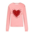 thumbnail image 4 of Tiqkatyck Valentine Shirts for Women, Women's Valentine's Day Sweatshirt Heart Shaped Love Printed Pullover Crewneck Long Sleeve Top, Valentine Sweatshirts for Women, Valentines Day Gifts Pink, 4 of 4