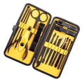 thumbnail image 1 of Soidarity 16 Uds. Abrazadera para uñas de acero inoxidable, agujas para eliminar el acné, Kit de herramientas de manicura de belleza, suministros de Tratamientos faciales negro + amarillo Soidarity CE0034-02, 1 of 1