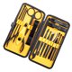 thumbnail image 1 of Vogacara Juego de manicura profesional, cortaúñas de acero inoxidable, tijeras, conjunto de accesorios, 16 Uds., novedad de 2019 Tratamientos faciales negro + amarillo Vogacara CE0034-02, 1 of 6