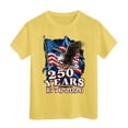 thumbnail image 4 of CAICJ98 America 250 Tshirt Boys Girls 4th of July American Flag Shirts Toddler Kids Patriotic T-Shirt Independence Day Tee Tops Outfit (Yellow,2-3 Years), 4 of 5