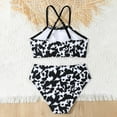 thumbnail image 5 of Kogui Bathing Suit Girls Tankini Swimsuits for Girls 2 Piece Sport Prints High Waist Bikini Set Swimwear Girls Bathing Suit Size 7-8 (Black,7-8 Years), 5 of 8
