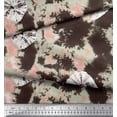 thumbnail image 3 of Soimoi Brown polyester Crepe Fabric Bandhani Tie-Dye Printed Craft Fabric by the Yard 42 Inch Wide, 3 of 3