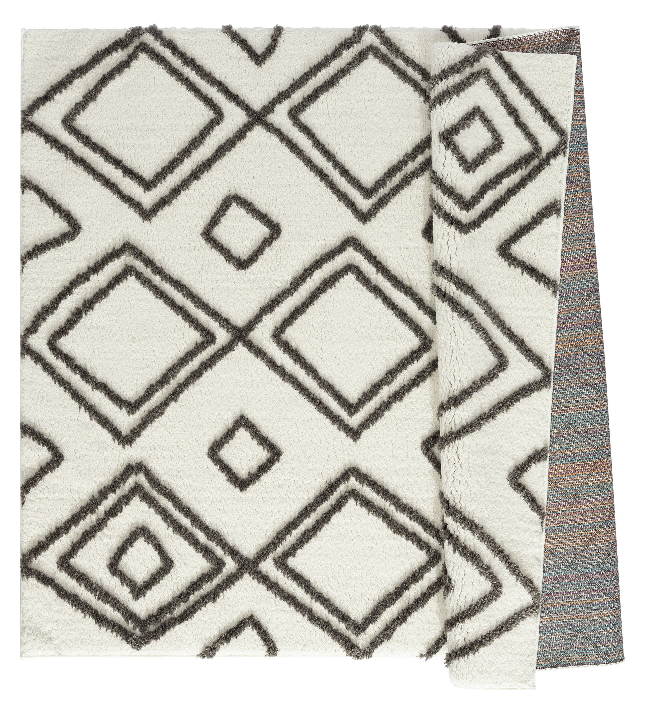 United Weavers Queensland Kahlil Geometric Shag Area Rug, Charcoal Grey, 12'6" X 15'