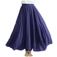 thumbnail image 2 of Babysbule Skirt for Women Plus Size Fashion Women Print Casual Ruched Ruffles Pocket Elastic Waist Bohemian Style Skirts, 2 of 6