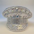 thumbnail image 4 of Apooke Military Hat with Rhinestone Captain Sergeants Hat Luxurious Music Festivals Festival Birthday Party Rivet Hat, 4 of 18