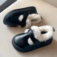 thumbnail image 6 of Fleece Lined Casual Shoes for Girls Kids Waterproof Non Slip Winter Warm Loafers Wide Toe Box Slip On Dress Shoes Black Size 2.5 Big Kids, 6 of 6