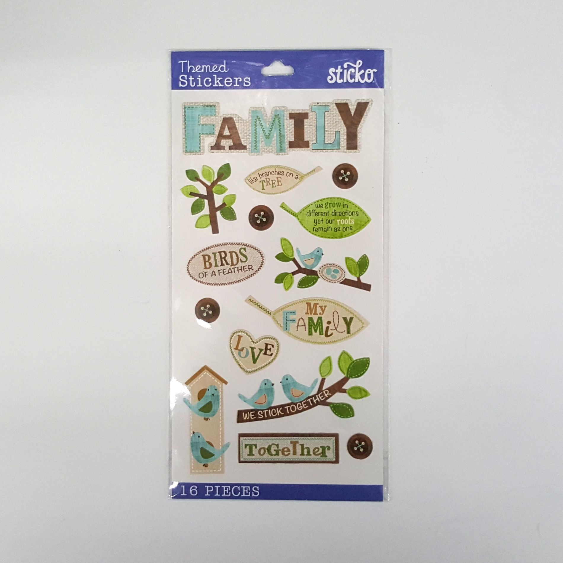 Sticko Everyday "The Family Tree" Themed Stickers, 16 Pieces Walmart