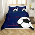 thumbnail image 2 of Football Bedding Set Twin Size Soccer Duvet Cover Teens,Sports Theme Duvet Cover Blue Red Ball Gaming Bed&nbsp;Set Football Bedroom Decor 2Pcs ()(No Comforter), 2 of 5