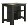 thumbnail image 6 of HQZX Kitchen Island Dozza, 3 Shelves, 35.4" H x 27.5" L,Black Wengue / Light Oak Finish, 6 of 7
