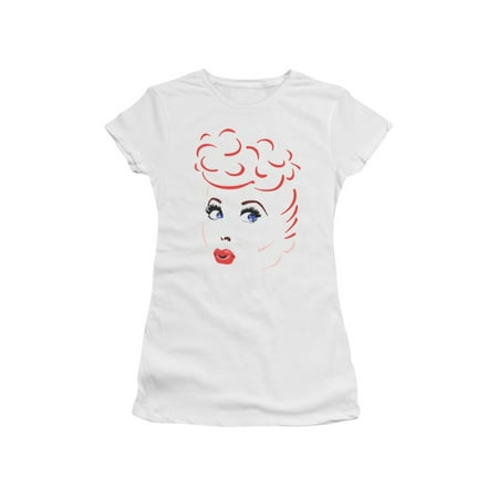 Junior Faces - I Love Lucy 50's TV Series Lines Face Juniors Sheer T-Shirt Tee