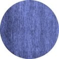 thumbnail image 1 of Ahgly Company Machine Washable Indoor Round Abstract Blue Modern Area Rugs, 3' Round, 1 of 4