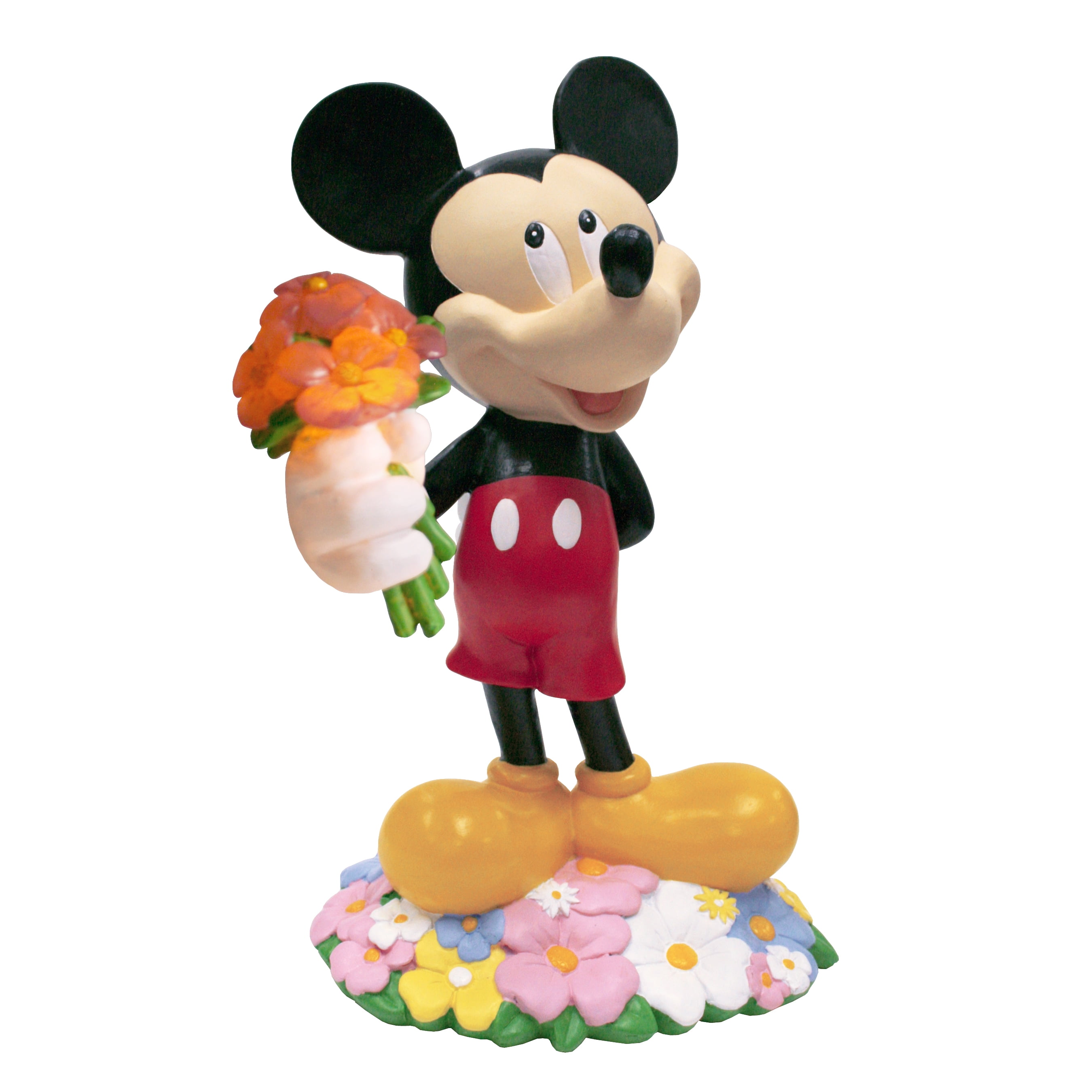 Disney Mickey with Flower Bouquet Solar Garden Statue - Walmart.com - Walmart.com